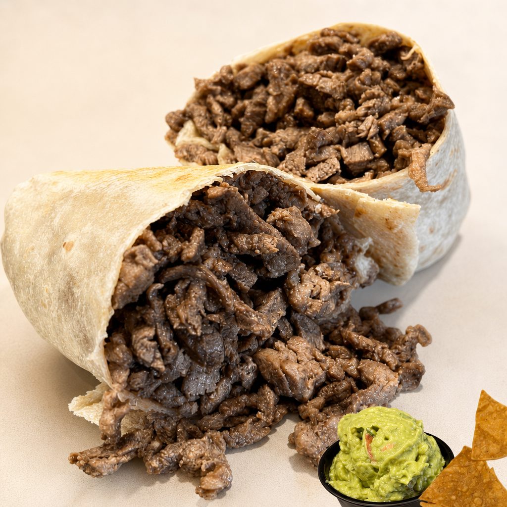 Meat Loaded Burrito.